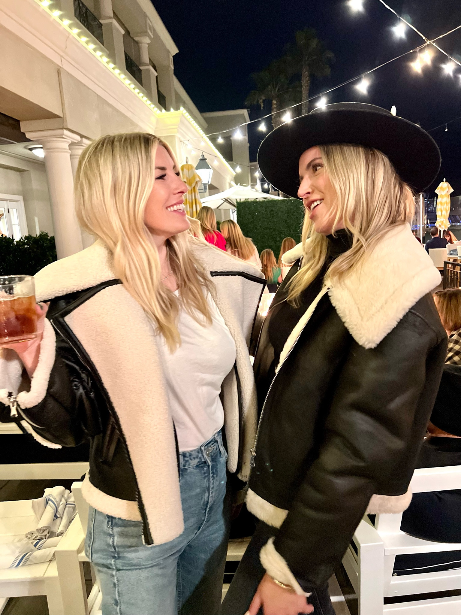 Never not matching. My jacket is Mango. My friends is Jonathan Simkhai. 👯‍♀️🖤