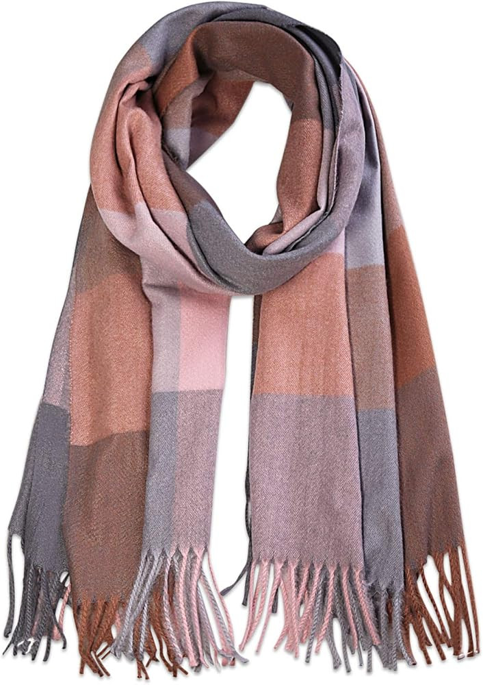SOJOS Classic Plaid Tartan Scarf for Women Men Soft Scarves SC316 | Amazon (US)