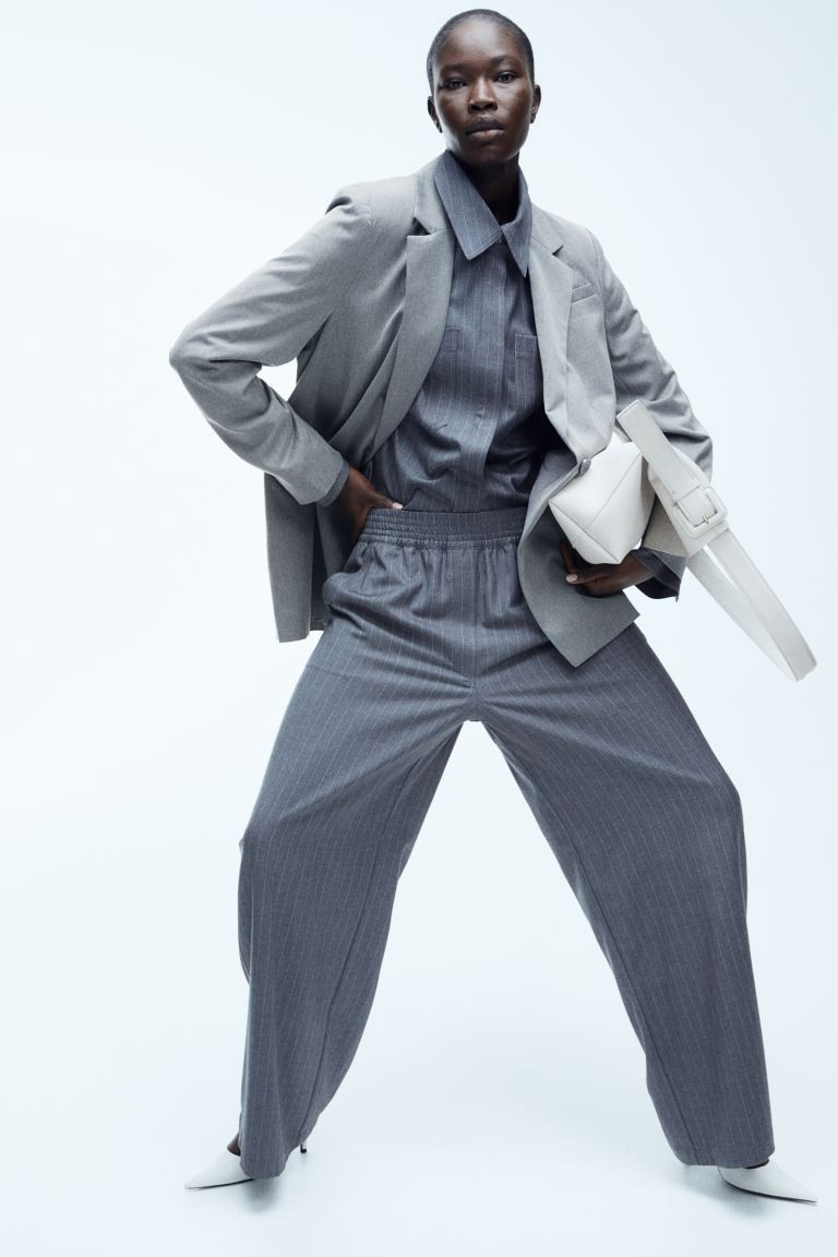Americana de botonadura sencilla - Gris - MUJER | H&M ES | H&M (FR, IT, ES, PT, BE)