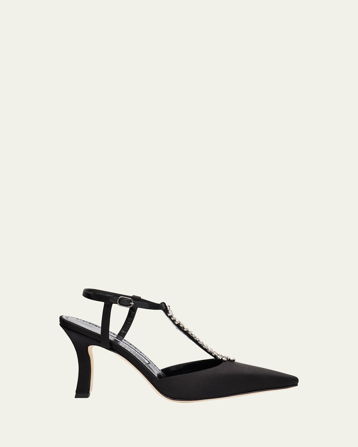 Sufik Embellished Satin T-Strap Pumps | Bergdorf Goodman