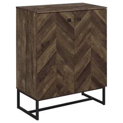 Luxury Highwood 2-Door Engineered Wood Accent Cabinet Rustic Oak | Wayfair North America
