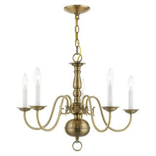 Yorkhaven 5-Light Antique Brass Chandelier | The Home Depot