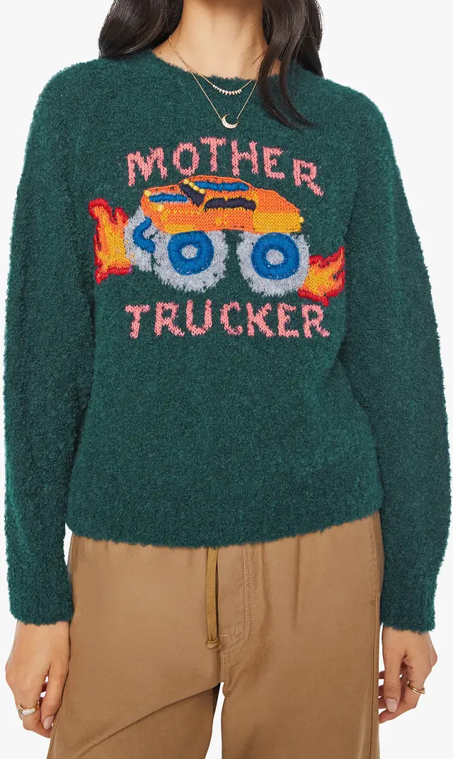 Trucker Alpaca Blend Graphic Crewneck Sweater | Nordstrom