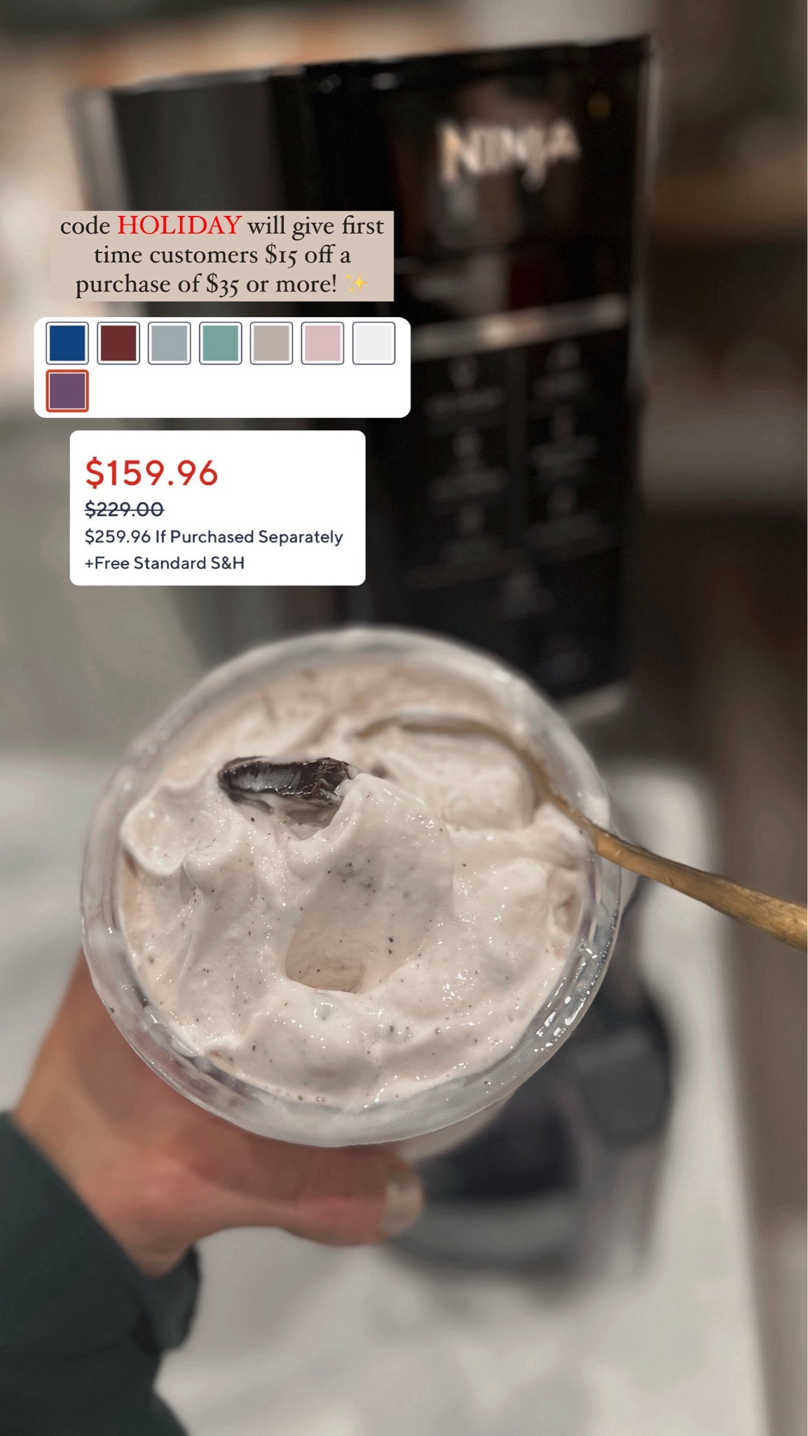 Ninja Creami 7-in-1 on SALE at @qvc for $159👏🏼✨🍦this is my machine & YOU GET 5 pints total to make all the goodies! Y’all know how much I love this machine! Tons of recipes on my IG🤎 you can use code HOLIDAY will give first time customers $15 off a purchase of $35+🎄 #ad #LoveQVC @ninjakitchen 

Creami / sale / for her / gift guide / Holley Gabrielle / ice cream 

#LTKhome #LTKGiftGuide #LTKsalealert