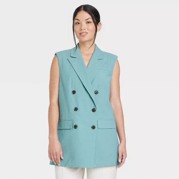 Women's Double Breasted Blazer Vest - A New Day™ | Target