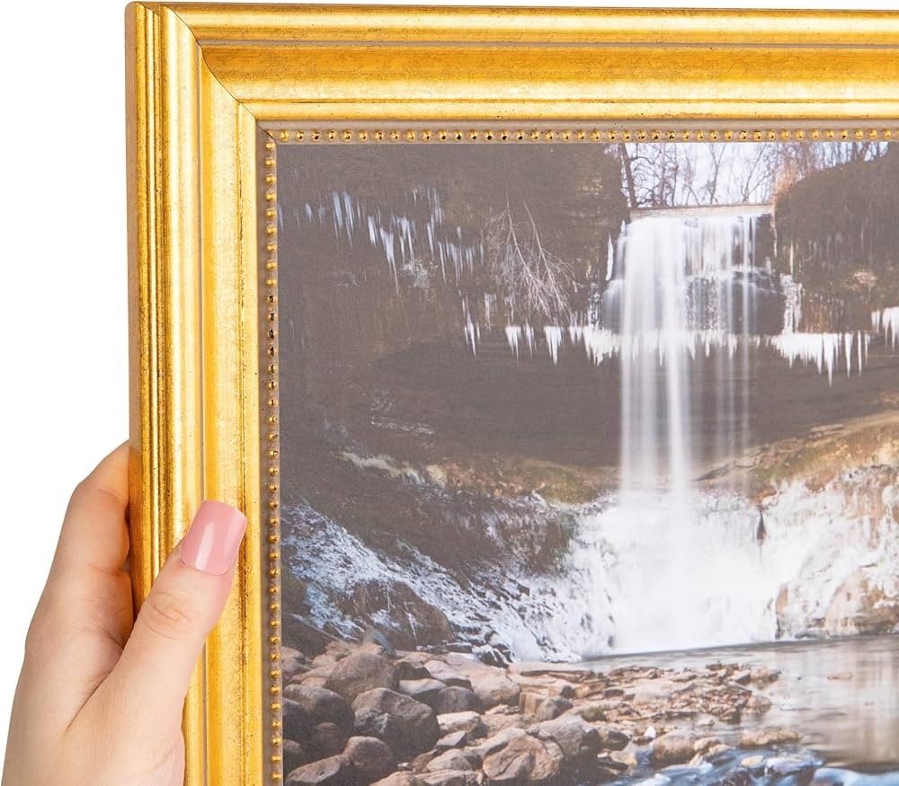 ArtToFrames 16x20 inch Antique Gold with Beaded Detailing Wood Picture Frame, WOMD5042-16x20 | Amazon (US)