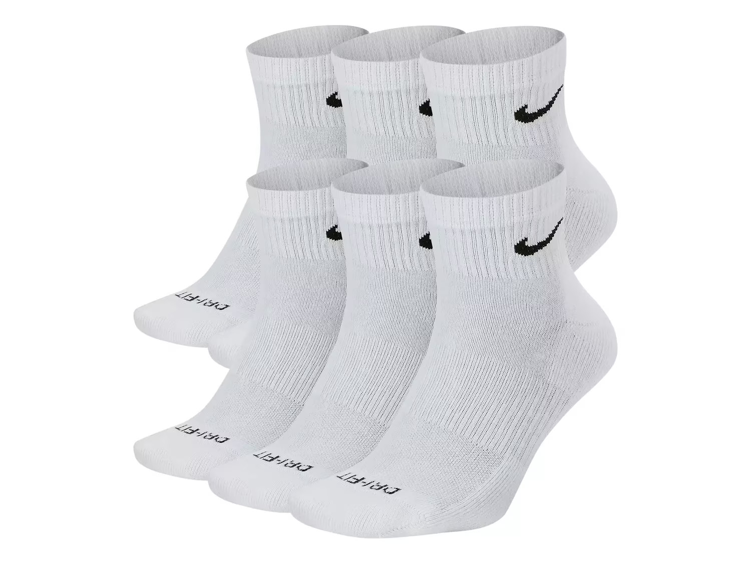 Nike Everyday Plus Cushioned Ankle Socks 6 Pack | Men | Women's | White | Size L | Socks | Ankle | Athletic | DSW