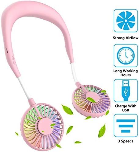 Hand Free Mini USB Personal Fan - Rechargeable Portable Headphone Design Wearable Neckband Fan,3 ... | Amazon (US)