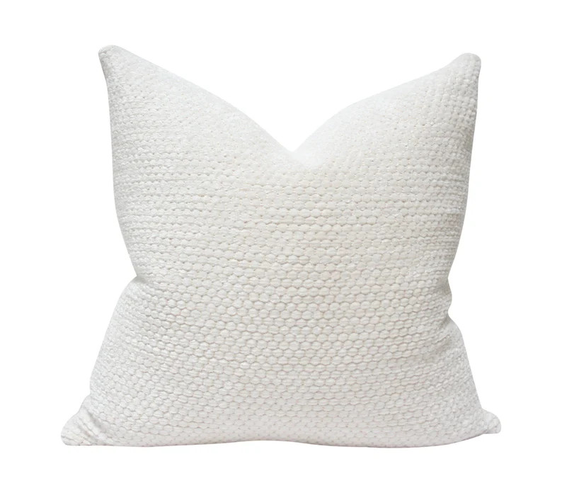 Luxe Cloud Pearl - White Textured Designer Pillow - Custom High End Pillow Cover | Etsy (US)