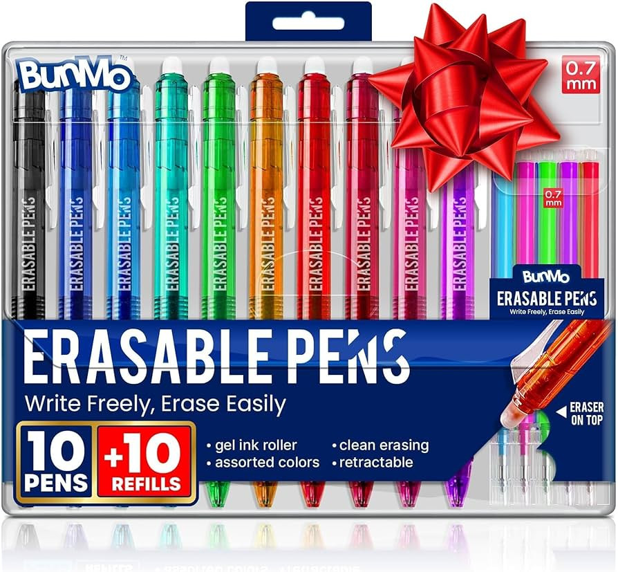 BUNMO Erasable Gel Pens 10 Pack - Multicolor with 10 Refills - School Supplies for Girls - Erasab... | Amazon (US)