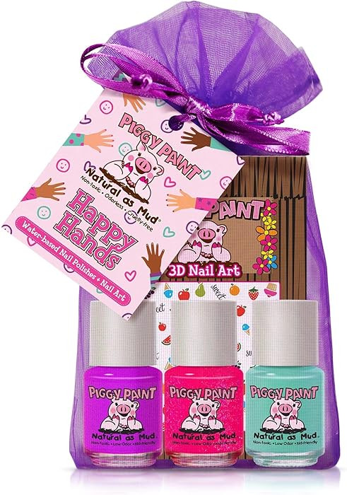 Piggy Paint Happy Hands Set (3 Polish + Nail Art) | Amazon (US)