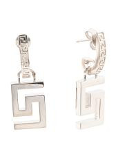 Made In Italy Greca Silver Drop Earrings | TJ Maxx