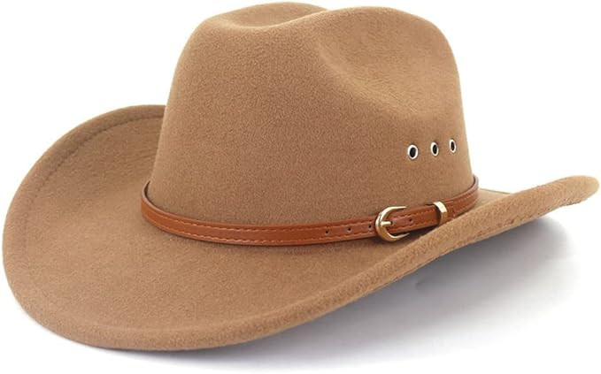 LIDHAY Cowboy Hat for Women and Men Felt Wide Brim Classic Outdoor Fedora Hats Western Cowboy Cow... | Amazon (US)