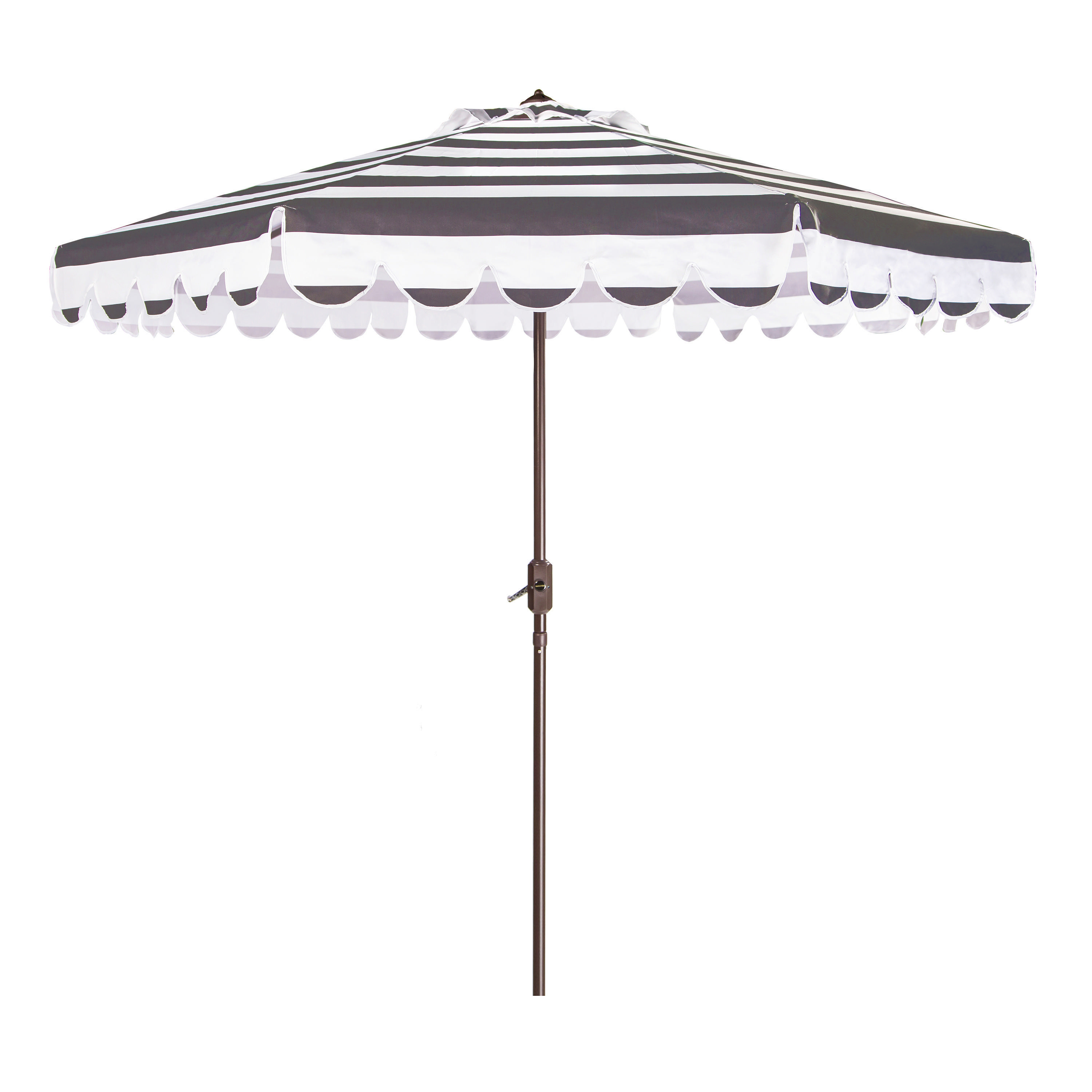 Striped Scalloped 9 Foot Tilting Patio Umbrella | World Market