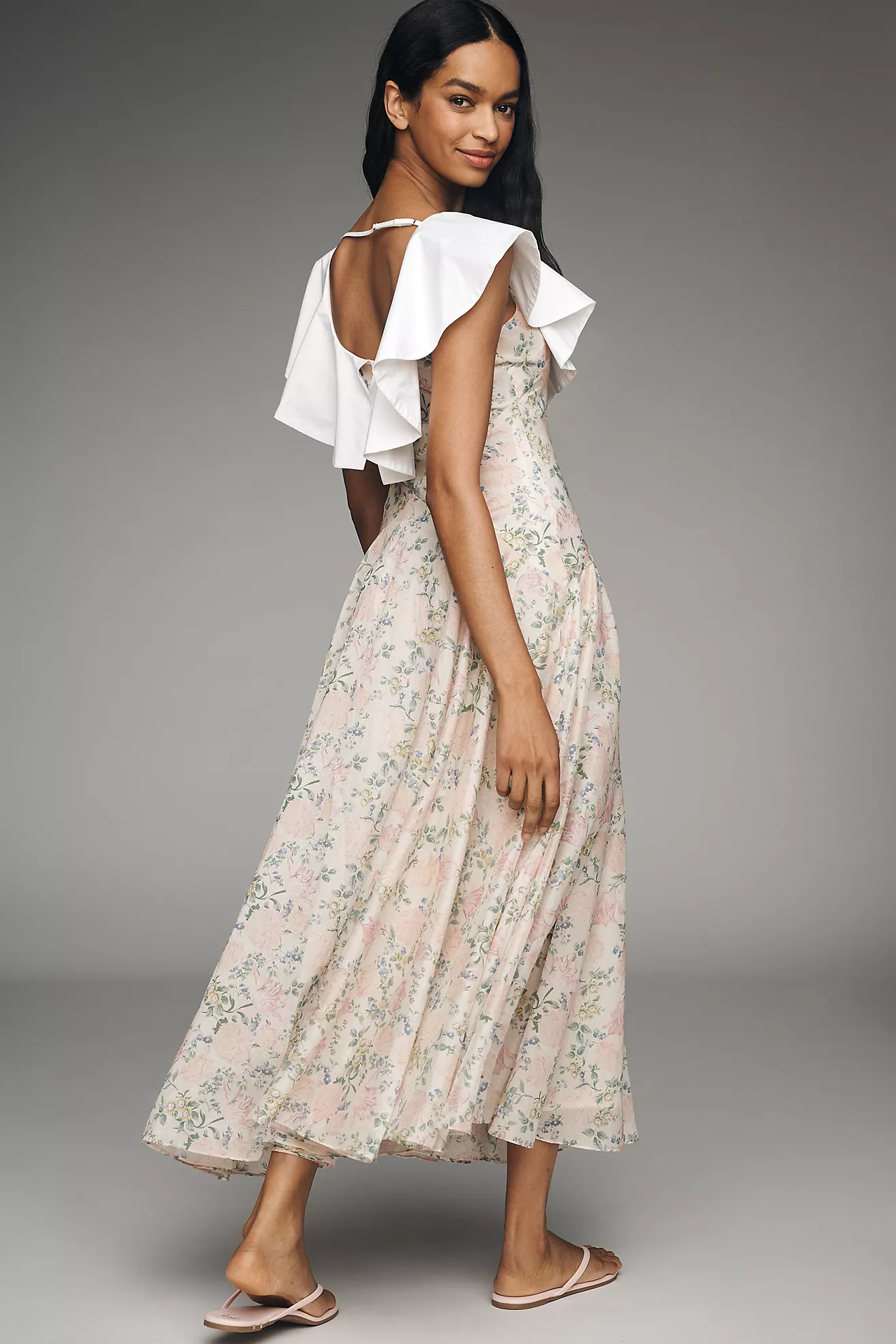 Maude Club Fawn Collared Maxi Dress | Anthropologie (US)