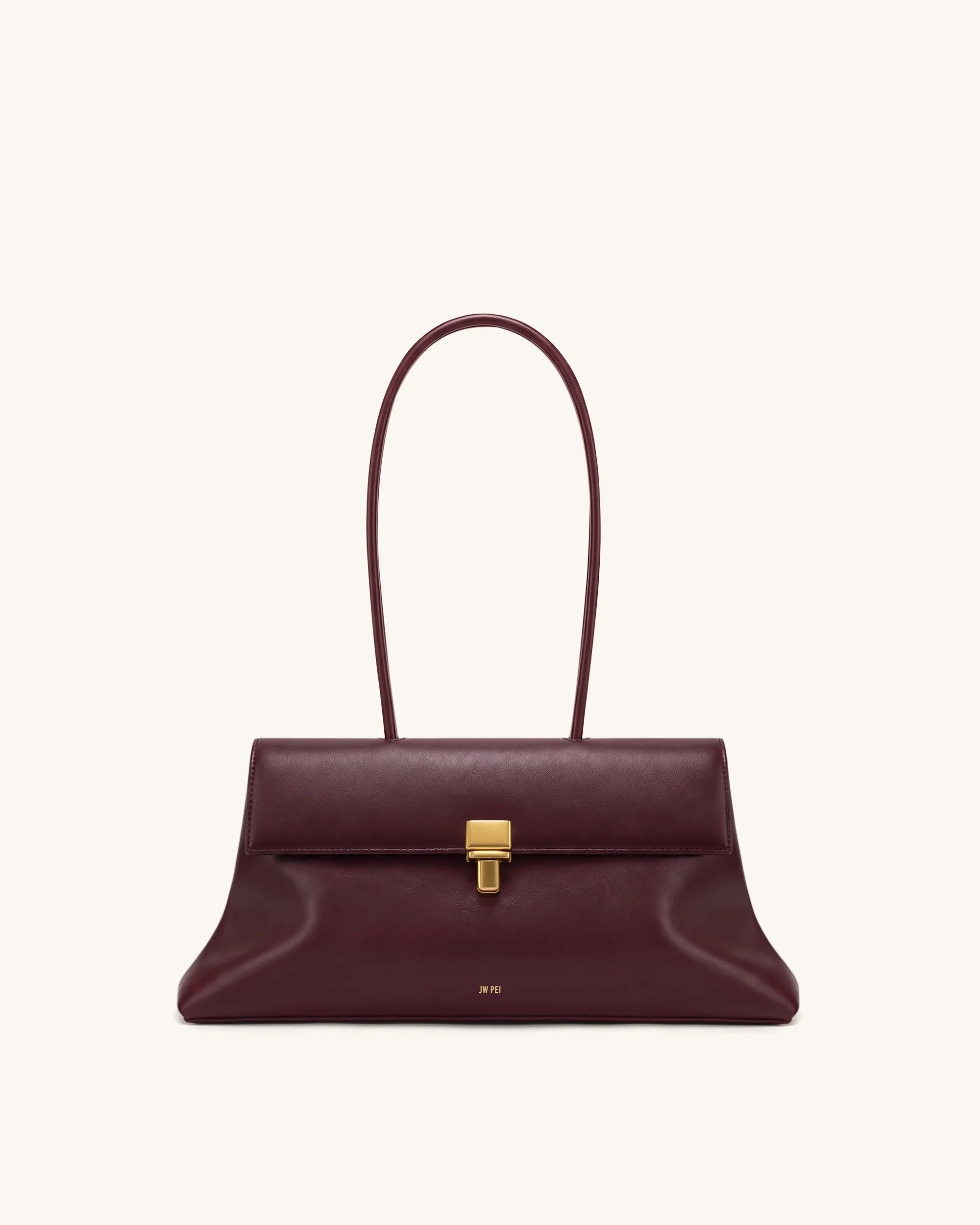 Selene Lock Flap Shoulder Bag - Burgundy | JW PEI US