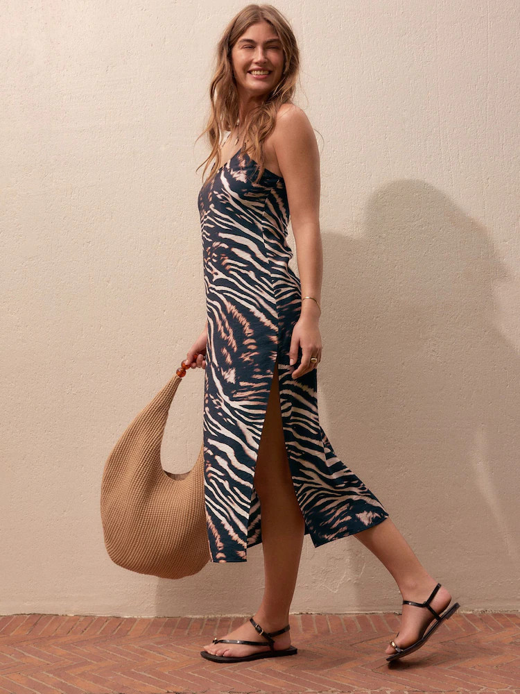 Buy Animal Print Midi Slip Summer Dress from Next Ireland | Next EU