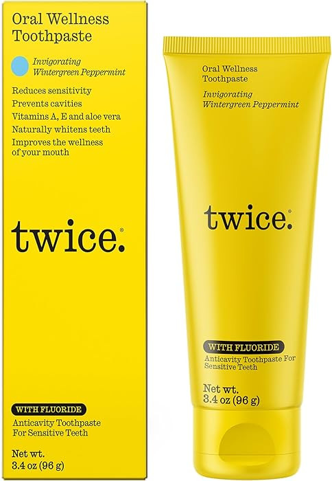 Twice Twice Oral Wellness Toothpaste with Fluoride – Natural Anticavity Toothpaste for Sensitiv... | Amazon (US)