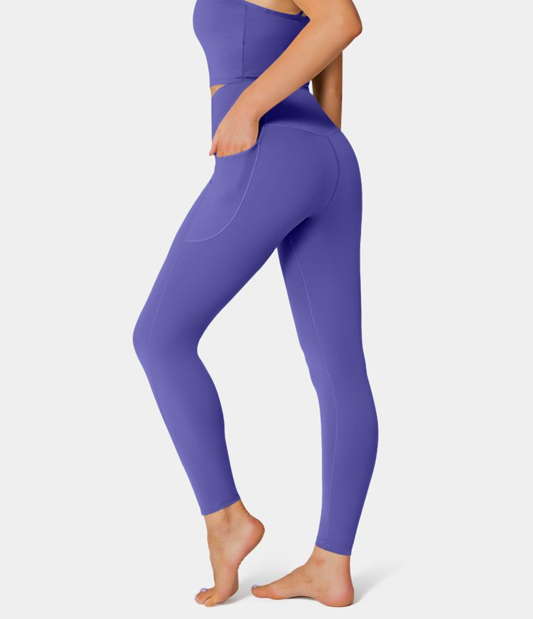 Softlyzero™ Crossover Pocket Plain Leggings | HALARA
