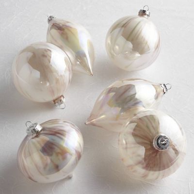 Ombre Glass Drip Ornaments, Set of Six | Frontgate | Frontgate