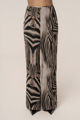 Brown Zebra Print Lost In Motion Pant | JLUXLABEL US