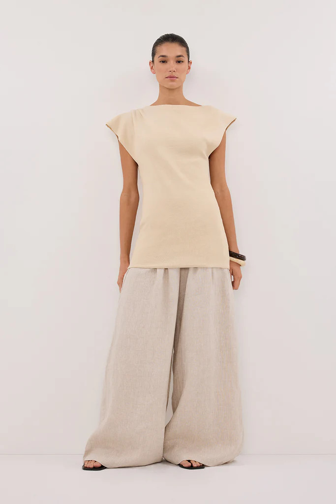 CODY NATURAL WIDE LINEN PANT | DISSH