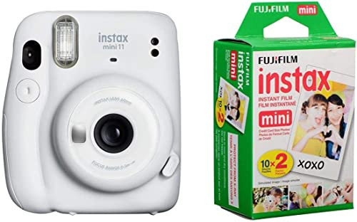 Fujifilm Instax Mini 11 Instant Film Camera, Ice White - with Fujifilm instax Mini Instant Daylight Film Twin Pack, 20 Exposures | Amazon (US)
