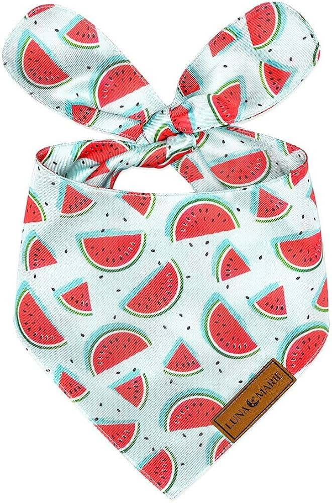 Luxury Dog Bandanas - Cute Watermelon Design | Premium & Soft Fabric | 100% Handmade Custom Adjus... | Amazon (US)