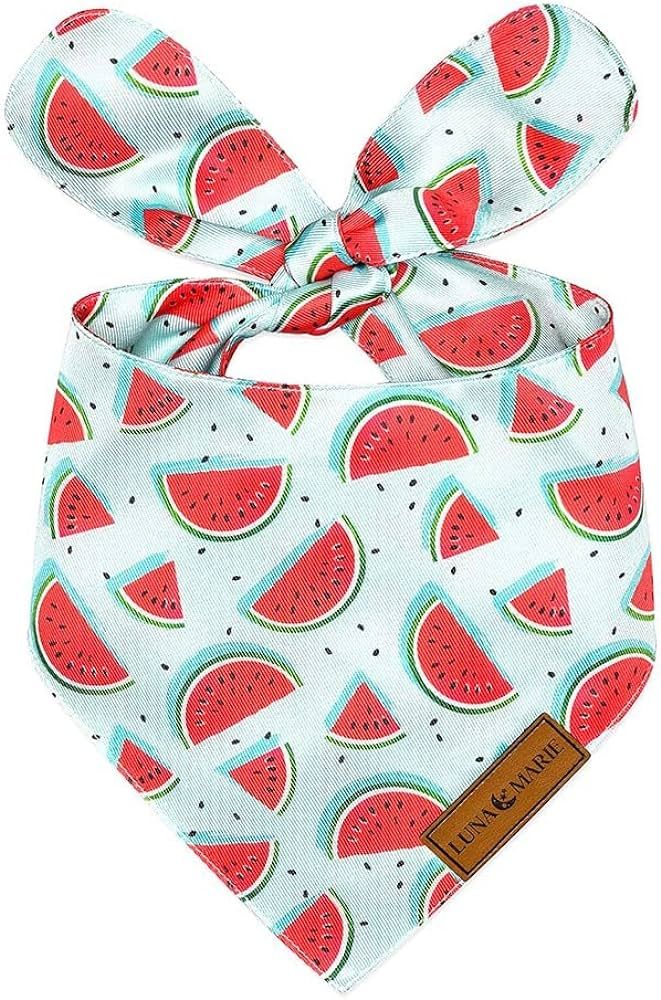 Luxury Dog Bandanas - Cute Watermelon Design | Premium & Soft Fabric | 100% Handmade Custom Adjus... | Amazon (US)