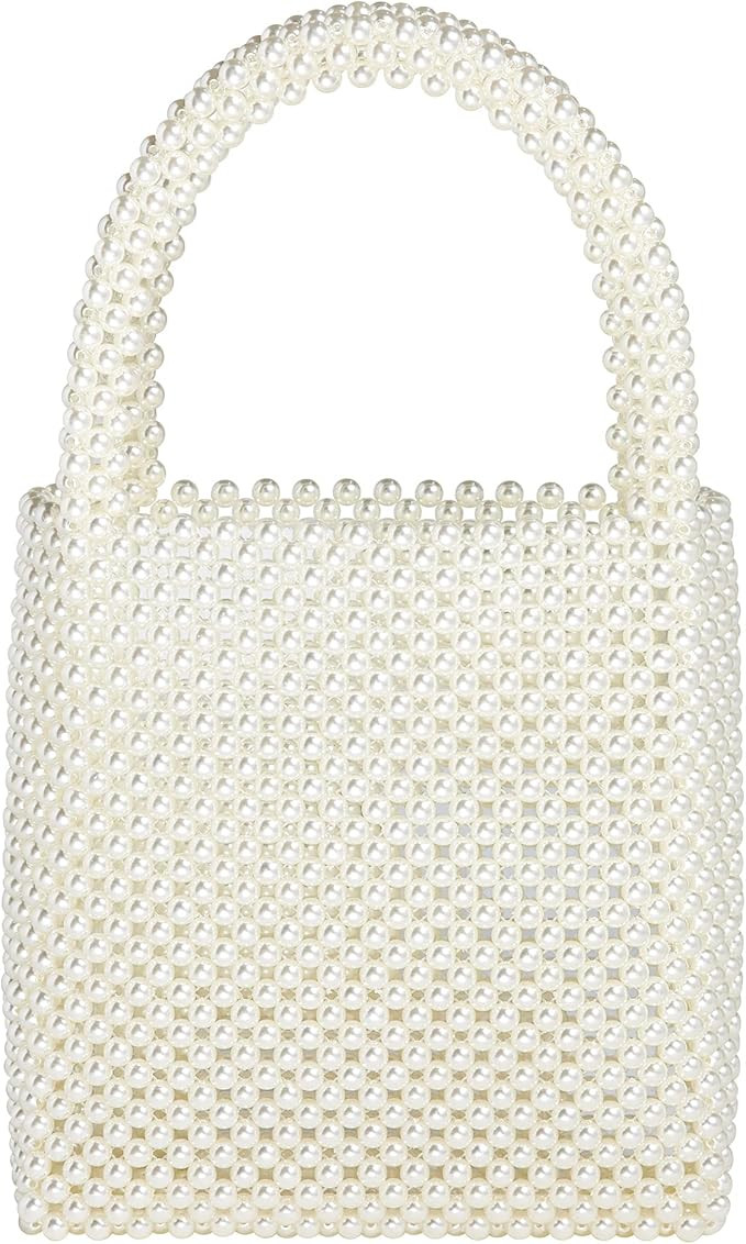 Grandxii Women Tote bag Handmade Weave Beaded Bag Evening Party Shoulder Bag | Amazon (US)