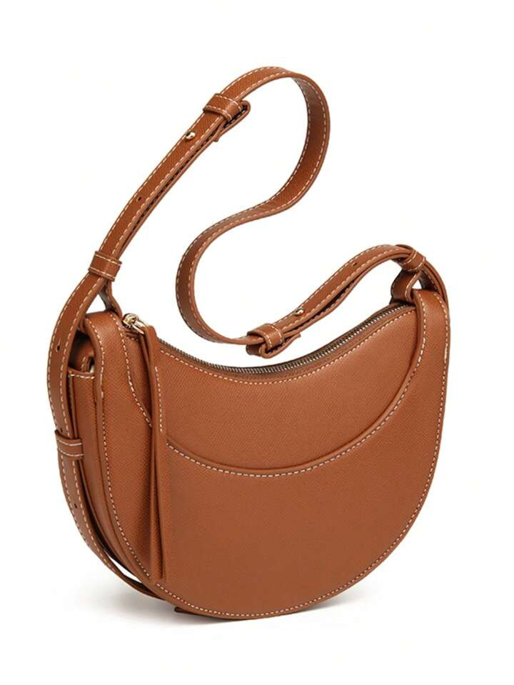 Sac de selle Sac d'épaule croisé pour femmes pour téléphone portable avec motif de lychee, sa... | SHEIN