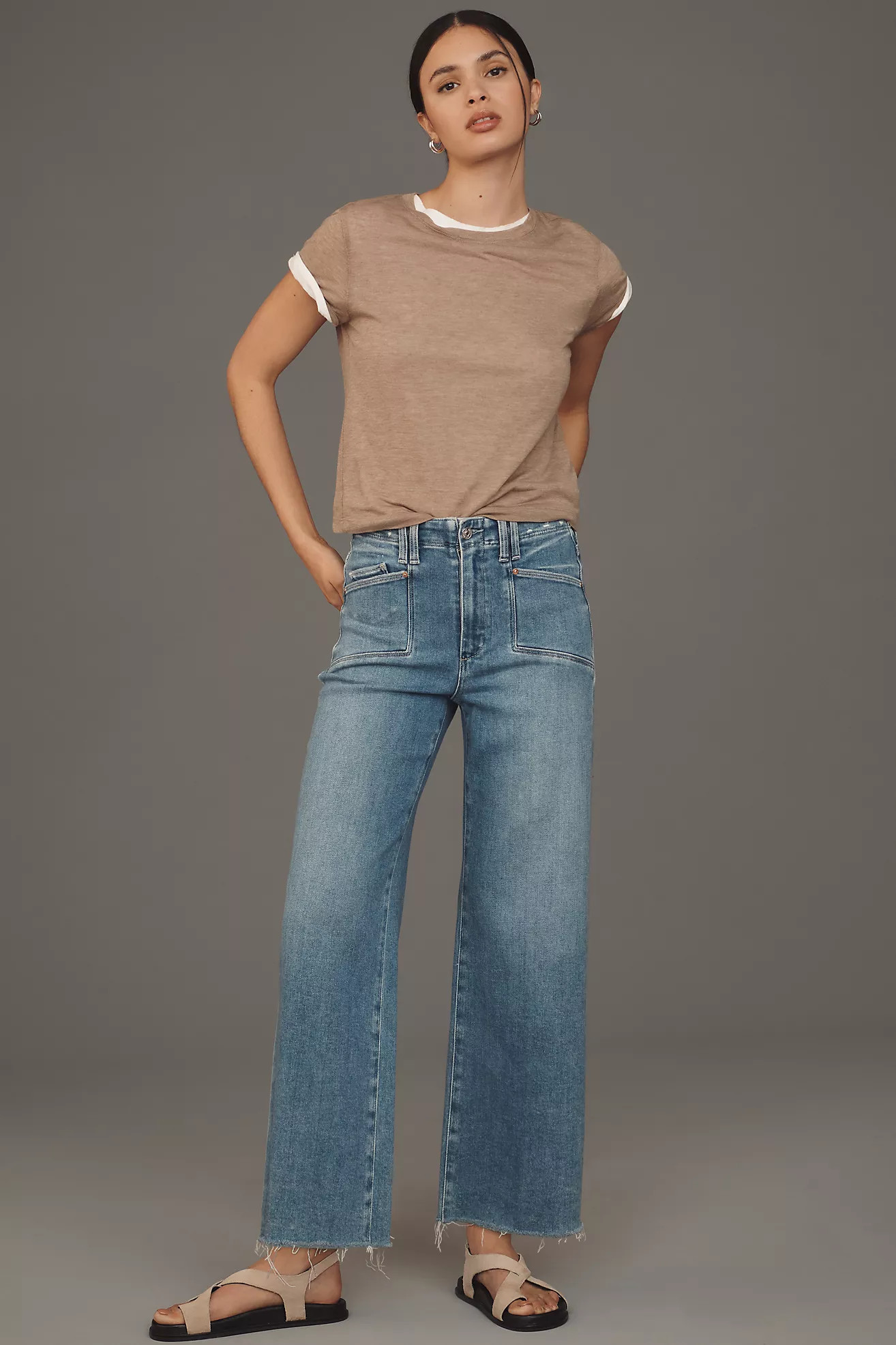 PAIGE Anessa High-Rise Wide-Leg Crop Jeans | Anthropologie (US)