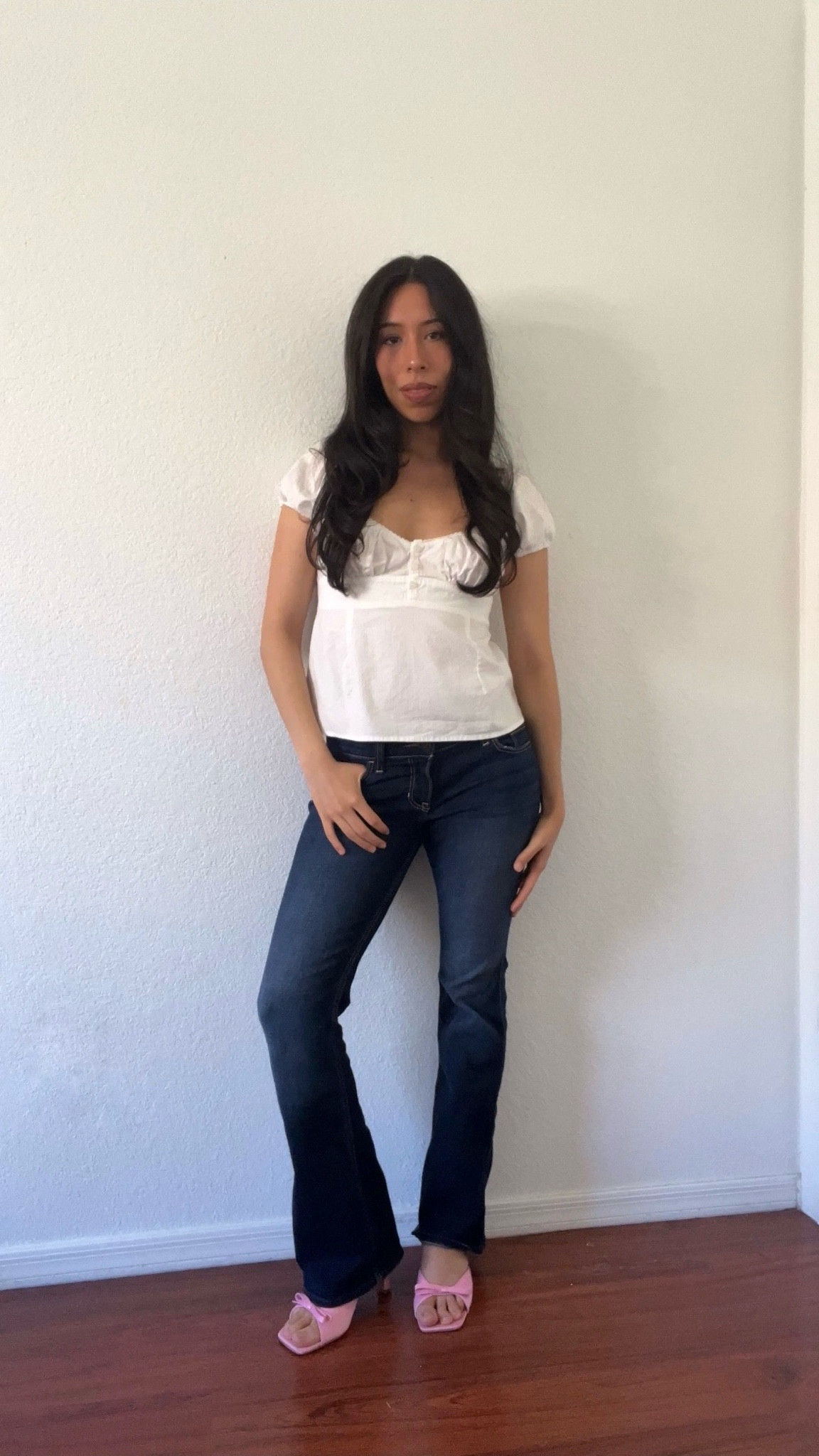 spring outfit idea: top is also available on my tt shop!! kitten heels are thrifted lulus so I linked similar ones 

#LTKSeasonal