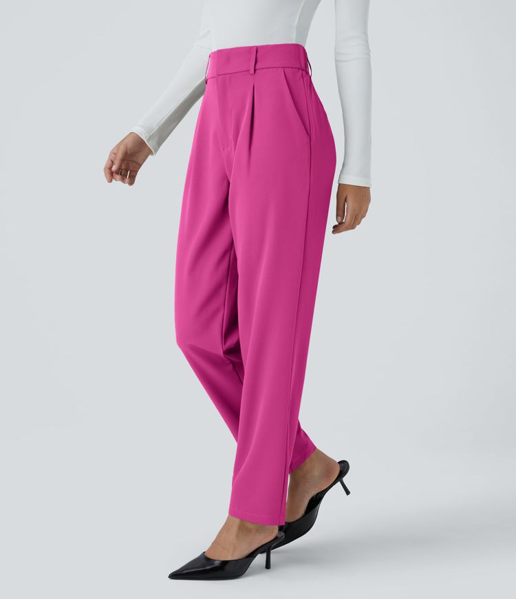 Women’s Halara Flex™ High Waisted Pocket Solid Work Tapered Pants - Halara | HALARA
