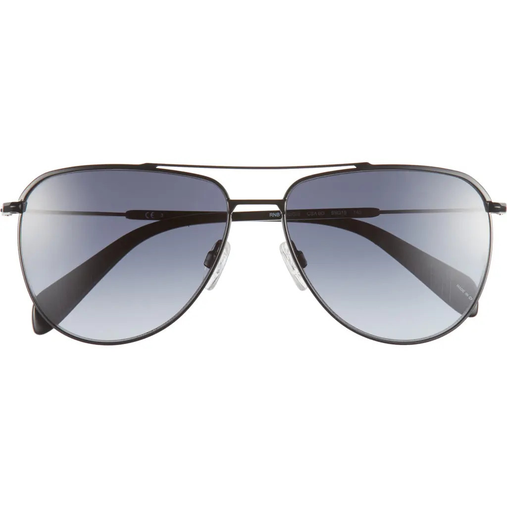 rag & bone 59mm Aviator Sunglasses in Black Palladium/Grey Shaded at Nordstrom Rack | Nordstrom Rack