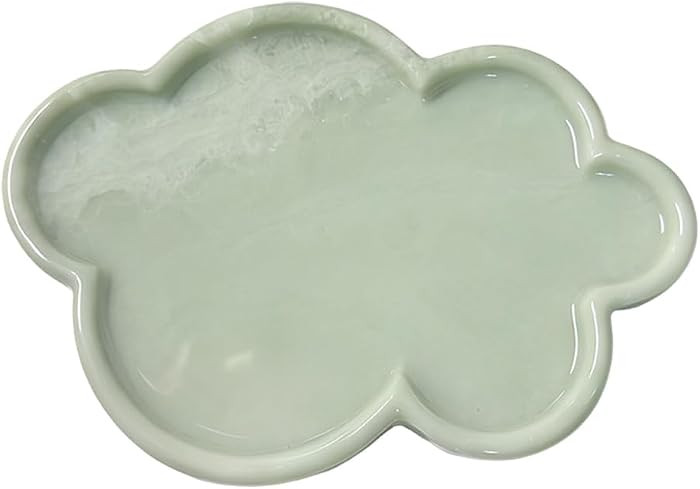 Natural Marble Tray Cloud Shape Vanity Trays, Jewelry Trays Holder Dish for Bathroom Countertop H... | Amazon (US)