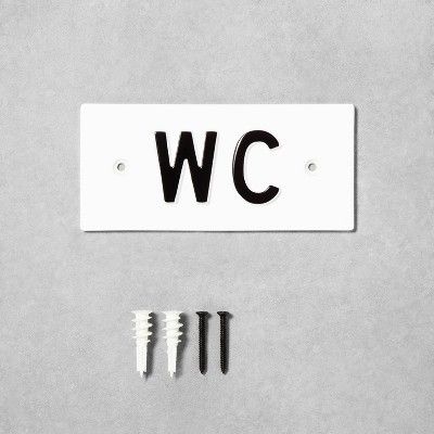 'WC' Wall Sign White/Black - Hearth & Hand™ with Magnolia | Target