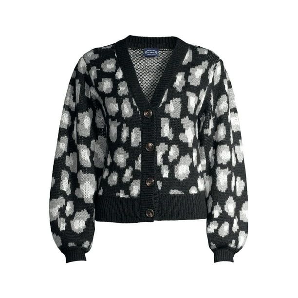 Scoop Women's Cropped Leopard Print Cardigan | Walmart (US)