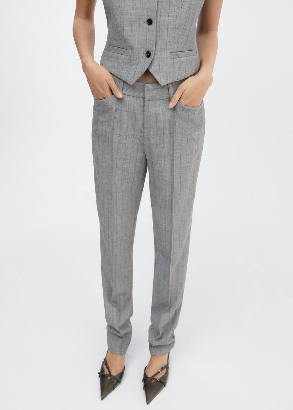Pinstripe suit pants -  Women | Mango USA | MANGO (US)