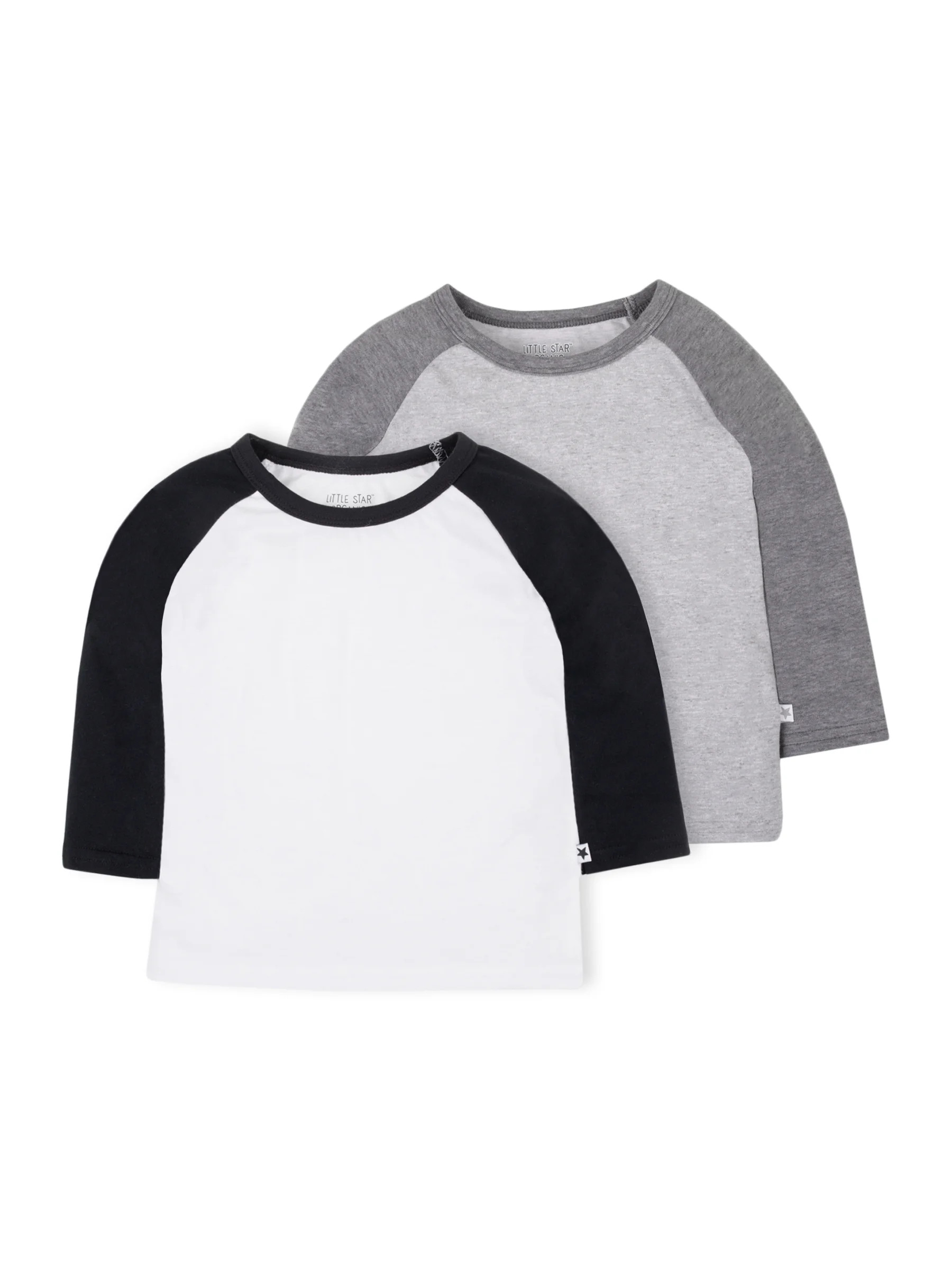 Little Star Organic Baby Boys & Toddler Boys Brights Long Sleeve Raglan T-shirts, 2-Pack (9M-5T) | Walmart (US)