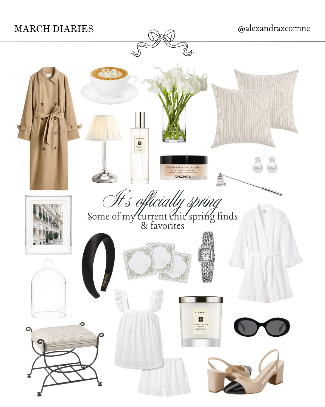 It’s the first official day of spring! 🦢 here are some of my current chic spring finds & favorites 🤍

#springaesthetic #springstyles #classicstyle #moodboardaesthetic #pinterestinspo 

[ chic spring trends, classic chic style, chic elegant style, Nancy Meyers Ralph Lauren aesthetic, neutral elegant spring home decor, chic accessories and outfits, Pinterest mood board aesthetic ] 

#LTKSeasonal #LTKSpringSale