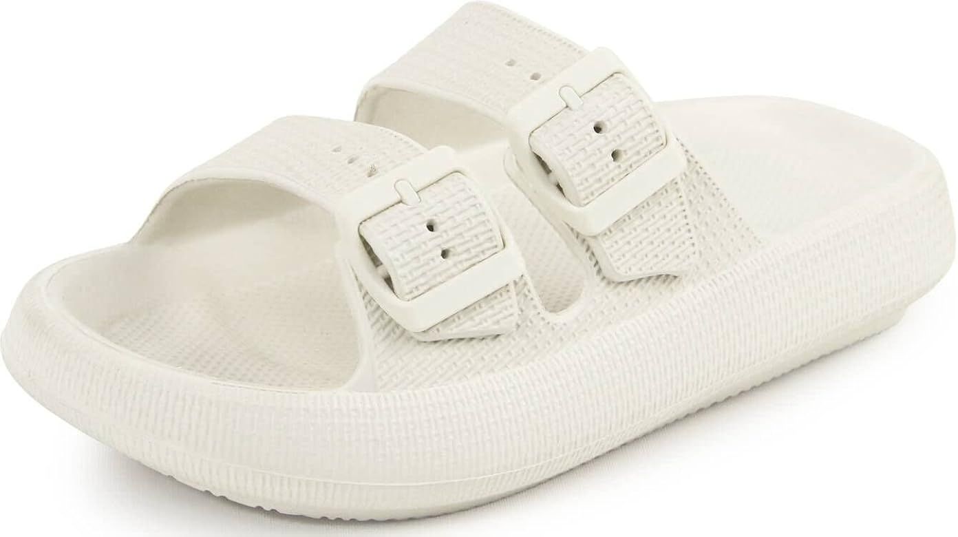 Weweya Cloud Sandals for Women and Men - Pillow Slippers - Double Buckle Adjustable Slides - EVA Fla | Amazon (US)