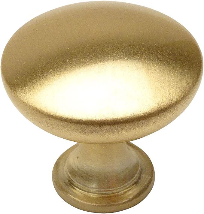 Cosmas 25 Pack 5305BB Brushed Brass Traditional Round Solid Cabinet Hardware Knob - 1-1/4" Diamet... | Amazon (US)