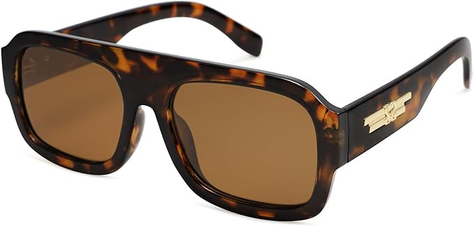 SOJOS Trendy Square Aviator Sunglasses for Womens Mens Polarized Flat Top Designer Inspired UV400... | Amazon (US)