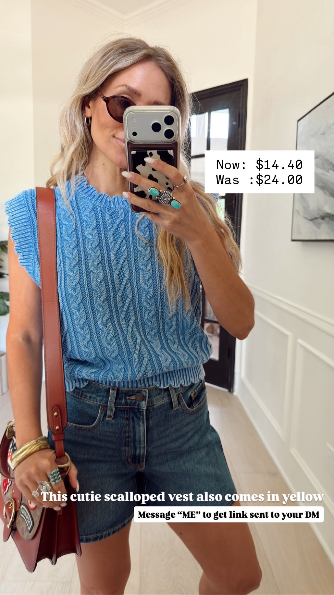 Now almost $10 off🙌🏼 This cutie scalloped vest also comes in yellow. 

I got my tts (small)

5’4” // 120 lbs

#LTKootd #LTKSaleAlert #LTKmomlife