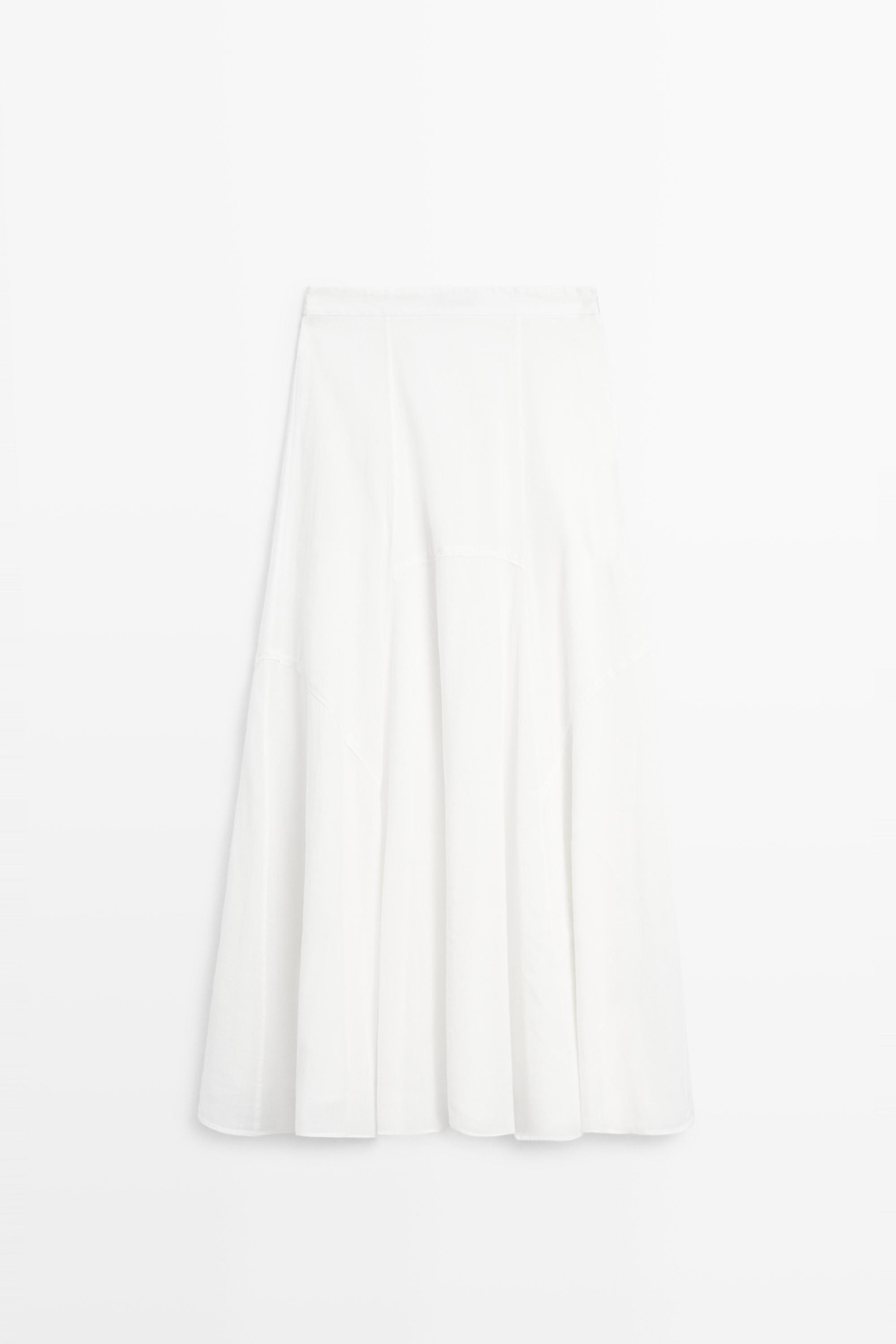 Flowing midi skirt with panel detail | Massimo Dutti UK