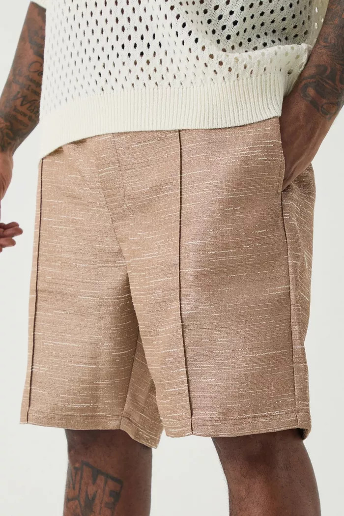 Plus Textured Pintuck Seam Short | boohoo (US & Canada)