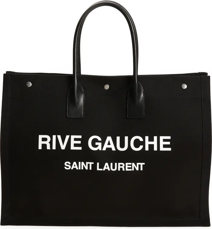 Noe Rive Gauche Logo Canvas Tote | Black Bag Black Tote Bag Black Tote Black Purse Spring Bags 2023 | Nordstrom
