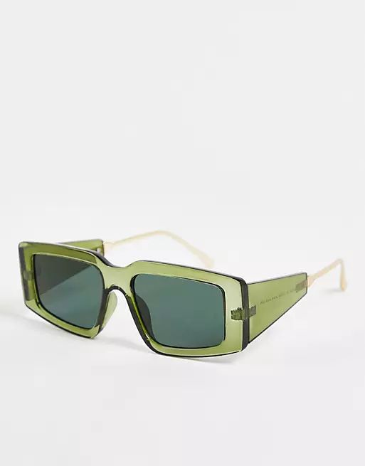 ASOS DESIGN – Cat-Eye-Sonnenbrille mit kristallgrünem Rahmen - MGREEN | ASOS (Global)