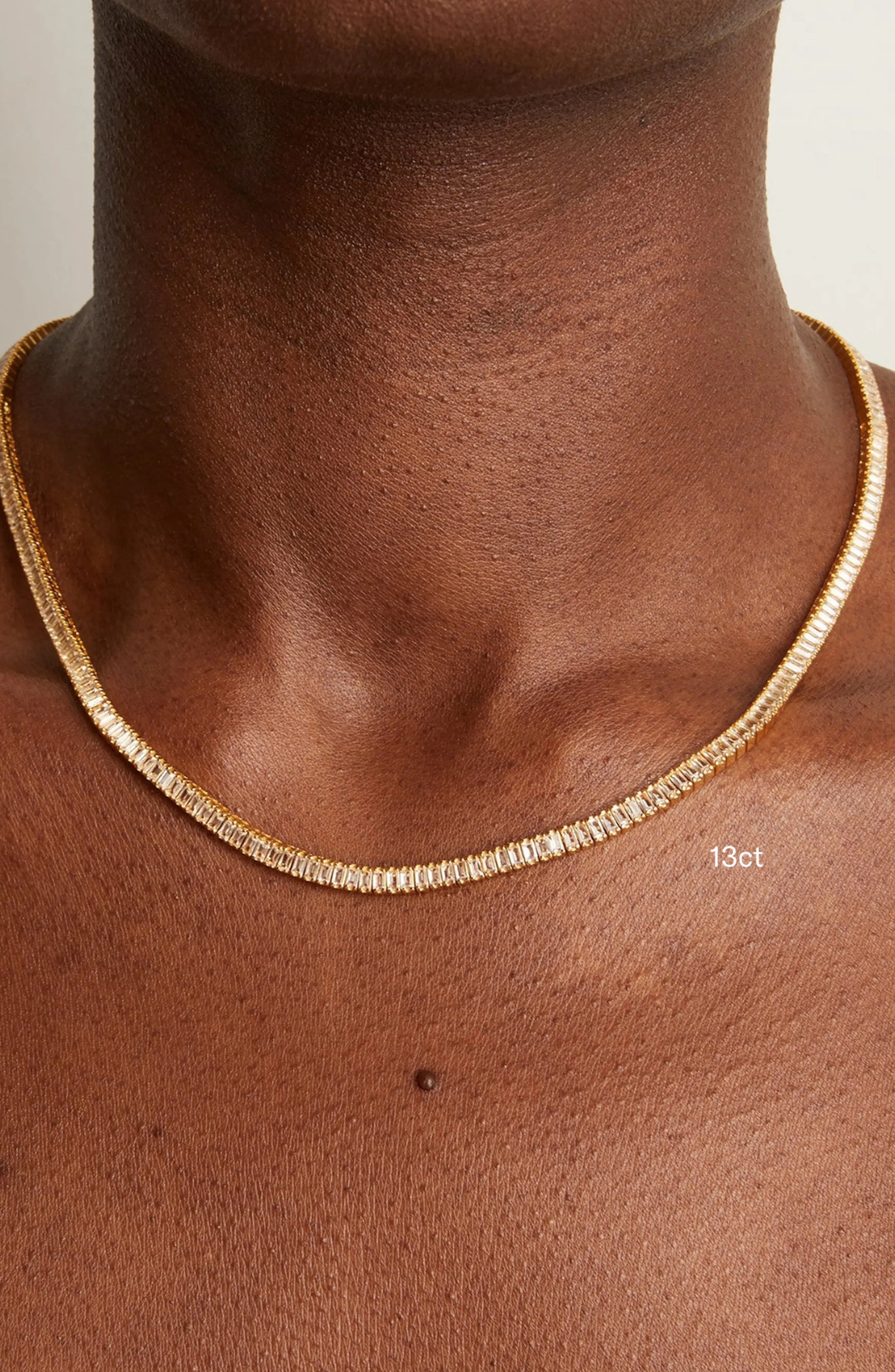Lab Grown White Sapphire Baguette Tennis Necklace - 27ct (Women) | Nordstrom | Nordstrom